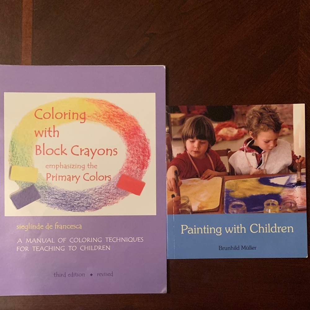 Coloring with Block Crayons and Painting with Children Book Set